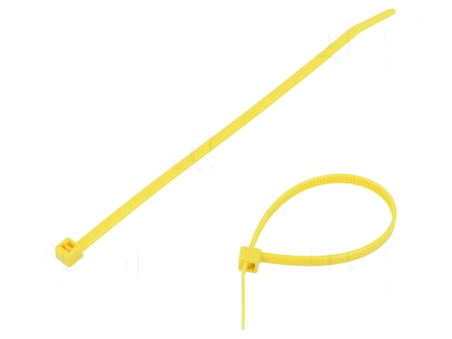 Kabelbinder; L: 150mm; W: 3,5mm; polyamide; 135N; geel; Ømax: 35mm Kabelbinder; L: 150mm; W: 3,5mm; polyamide; 135N; geel; Ømax: 35mm